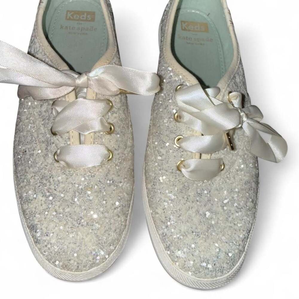 Keds x Kate Spade New York Champion Glitter Sneakers Size 6 Silver
